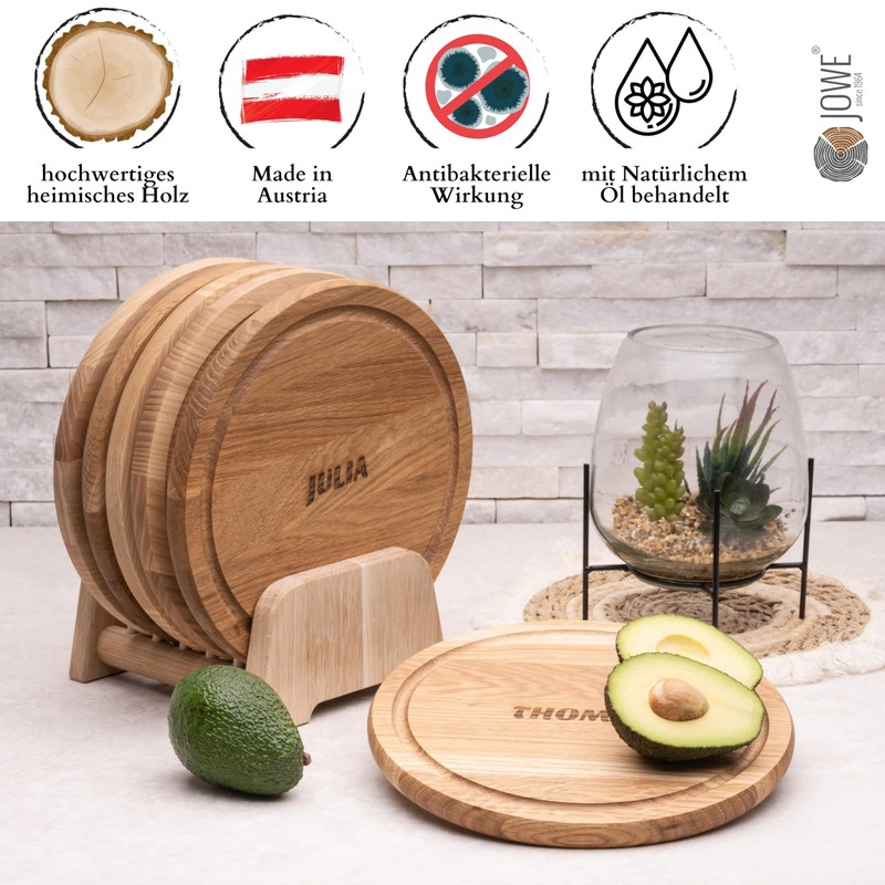 JOWE Round Wooden Kitchen Chopping Board in Oak | Oak