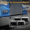 Headlight Housing Base with Chrome Dual Headlight Bezel Fit For