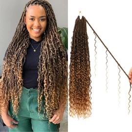 Faux Locs Crochet Hair-Soft Locs Crochet Braids Hair Extensions Butterfly Locs Crochet Hair Extensions for Braiding Hair Goddess Braids Extensions Hair (#T27, 24Inch (Pack of 8))