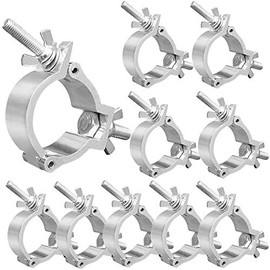 10PCS WorldLite Premium Stage Lights Truss Clamp, 2 Inch Aluminum Truss Light Clamps/Hooks, LED PAR Light Moving Head Beam Spot Clamps, Fit for 48-52mm OD Tube/Pipe Diameter, 220lb Capacity