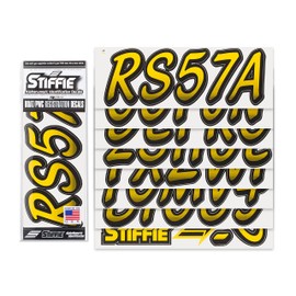 Stiffie Whipline Yellow/Black 3" DOT Decal Kit Registration Numbers Vinyl Lettering Semi Truck Tractor Trailer Decals