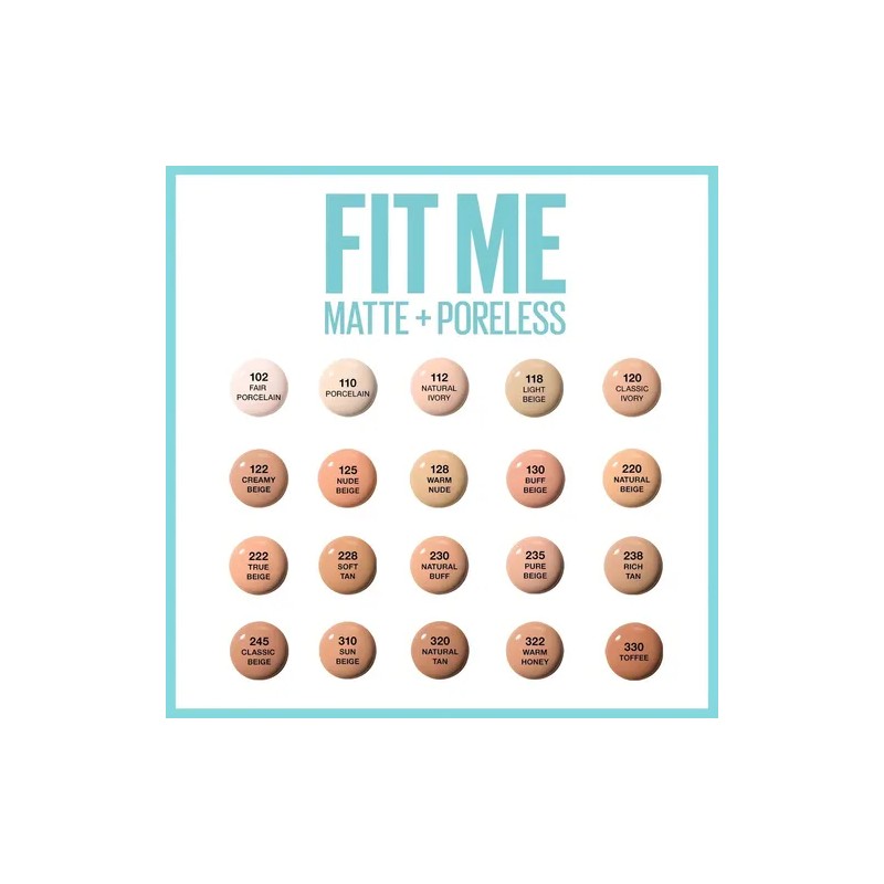 Base Fit Me Matte + Poreless 128 Warm Nude Maybelline