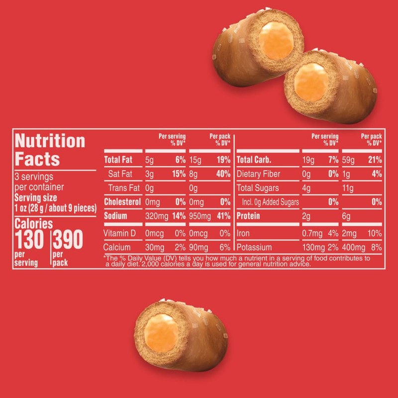 COMBOS Stuffed Pizzeria Baked Pretzel Snacks, Individually Wrapped, 3.0 Oz