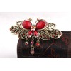 ZOONAI Vintage Beautiful Crystal Butterfly Hair Clip Barrette Headdress Accessories
