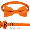 DiBanGu Orange Satin Bow Ties for Men Silk Pre-tied Bowtie