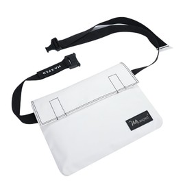 MAXPED Fashion Street Style Waist Bag - PVC Material, Magic Tape Closure, Multiple Colors, Ideal for Daily Use (Aurora White)