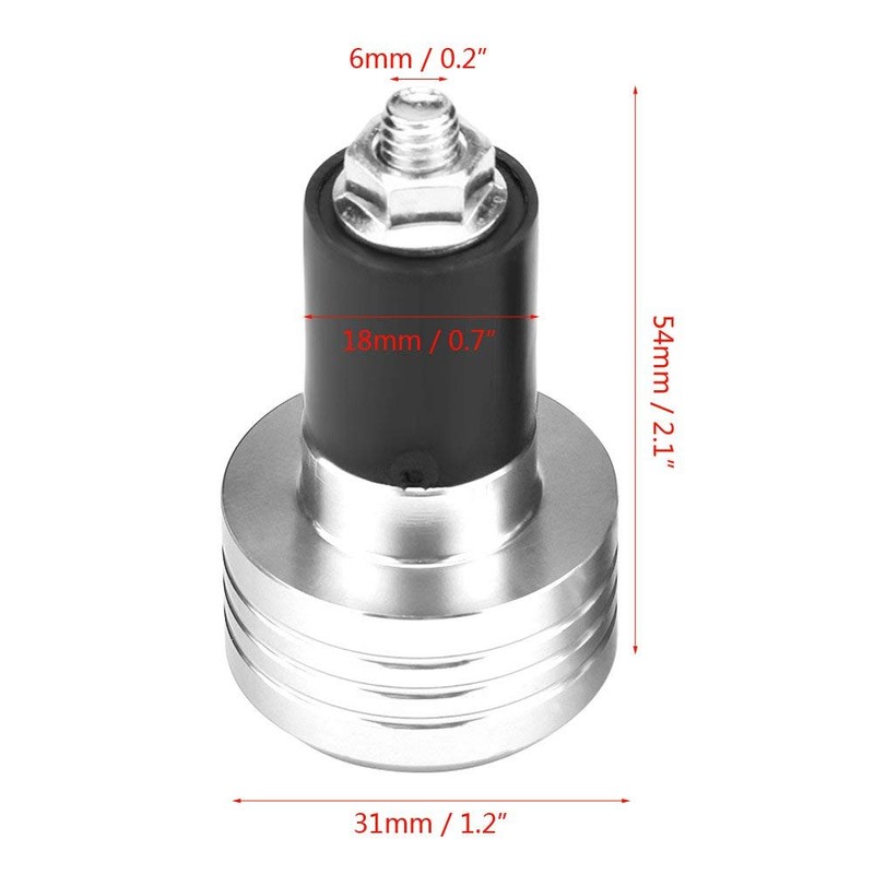 Qiilu Universal Anti-Vibration Handlebar End Caps - Pair of 22