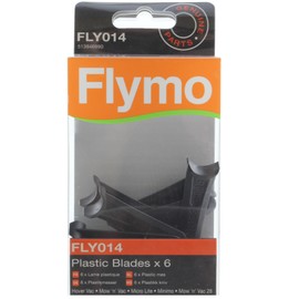 Flymo Genuine Mow 'n' Vac Lawnmower Blade Plastic Cutter (Pack of 6, FLY014)