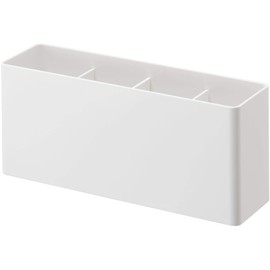 Yamazaki 4844 Magnetic Storage Box, Tower, Wide, White, Approx. W 9.6 x D 2.8 x H 4.1 inches (24.5 x 7.2 x 10.5 cm), Tower Small Storage, Includes Dividers and Hooks