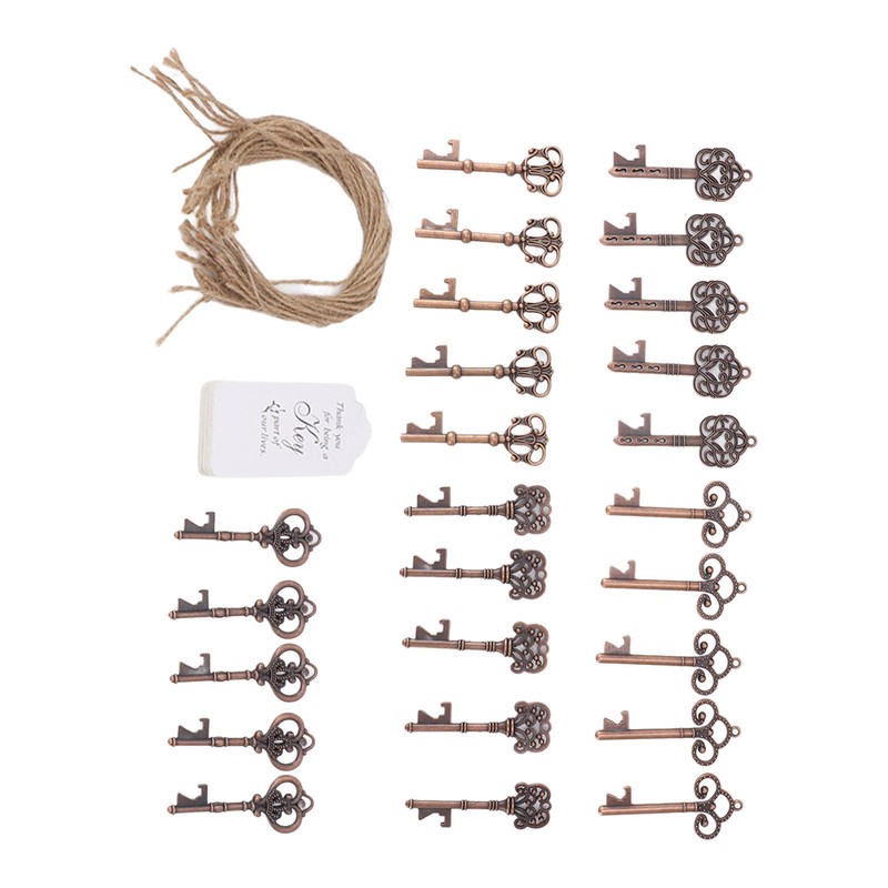 25pcs Bottle Opener Retro Metal Key Bottle Opener with Tag