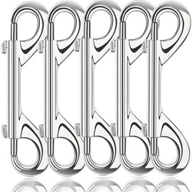CTAILSOD Double Ended Bolt Snap Hooks, Large Size Heavy Duty Trigger Snap Hooks, Metal Clip Hooks Double Sided Snaps for Chain Dog Leash Collar Linking Key Feed Buckets Gate Latch - 4.7 Inch 5 Pack