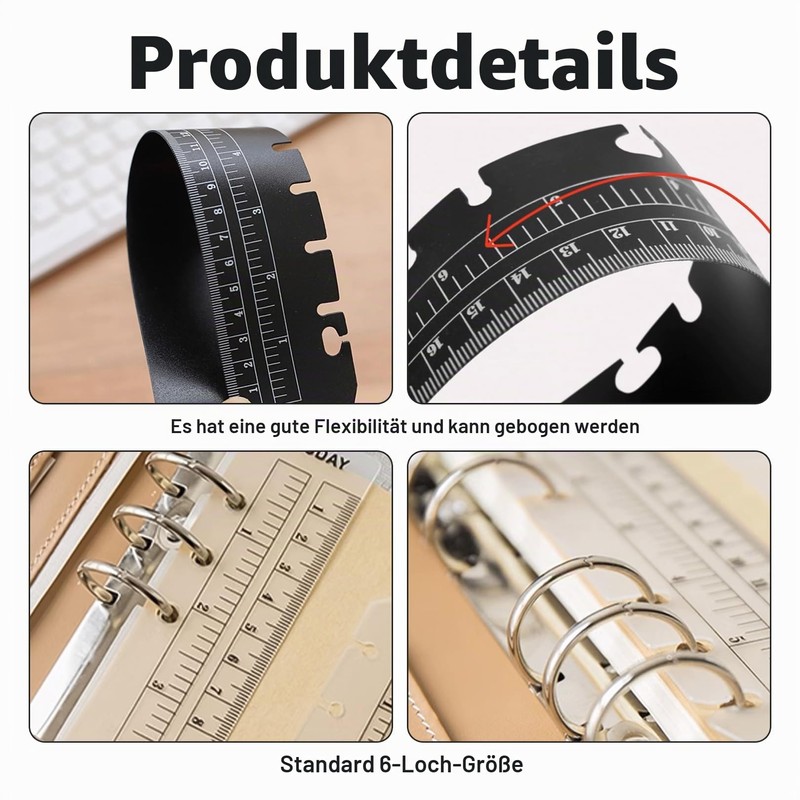 Pack of 4 Bookmark Ruler, A5 Page Marker Ruler, Folder,