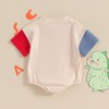 ZAXARRA Baby Boys Independence Day Romper Short Sleeve Crewneck Dinosaur
