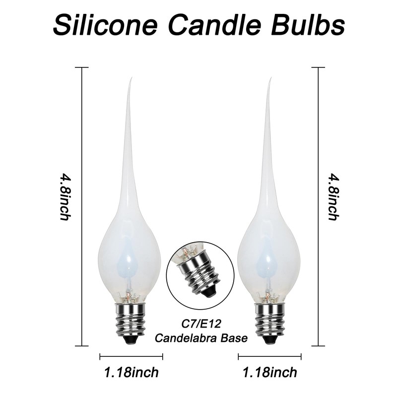 Konictom Flicker Flame Candle Light Bulbs,Silicone Replacement Bulbs for Country