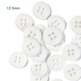 Haoa Button, 4 Hole Buttons, Resin Shirt, Kids, Glossy Simple, Fashioning, Clothing, Crafts, Diameter 0.4 inches (10 mm), 0.5 inches (12.5 mm), Set of 6, Red, Yellow, Green, Purple, White, Pink, Black