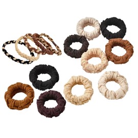 No Damage Seamless Hair Ties for Thick Hair Soft Pony Holders Elastics Hair Bands for Heavy.No Damage Soft Polyester Hair Ties, No Tug Scrunchies Hair Bands with Strong Elasticity.