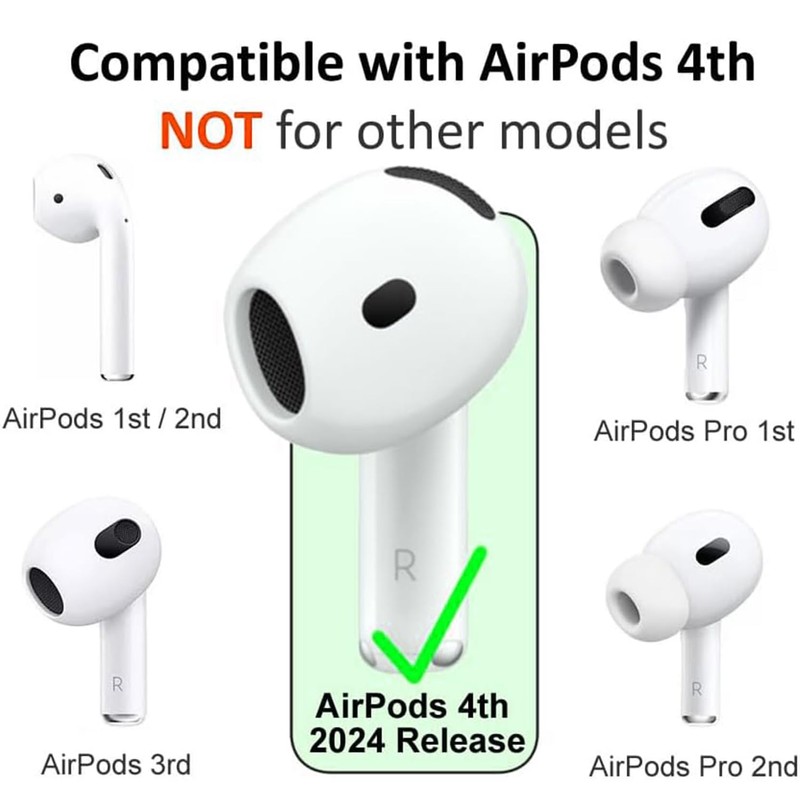 BLUEWALL Fit in Case Eartips Compatible with AirPods 4 Earbuds