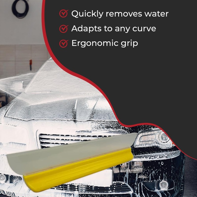 HI-TECH 14” Silicone Water Blade Car Drying Squeegee – Streak-Free,