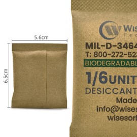 Wisesorb Kraft Clay Desiccants Packs for Safe, 5 Gram 60 Pack Dehumidifier for Gun Safe, Military Grade Moisture Absorbers, Conforms to MIL-D-3464E Type I & II Absorbents