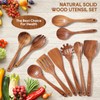 Wooden Spoons for Cooking, 10PCS Teak Wood Cookware Utensil Set