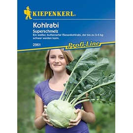 Kiepenkerl 2961 Kohlrabi Super Melt, a White Buttery Giant Kohlrabi, Weighs up to 3-5 kg, Very Delicate and Excellent in Taste