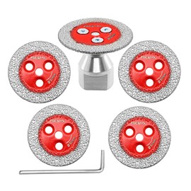 Mini Diamond Engraving Saw Blade - FOCSTOL 5pcs 2 Inch(50mm) Cutting Disc with 1pc 5/8''-11 Thread Flange for Marble Granite Artificial Stone Porcelain Tile Ceramic
