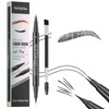 Eyebrow Pencil Black, Brow Pen with 2 Fork Tip and