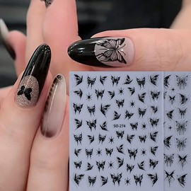 10 Sheets Butterfly Nail Sticker for Nail Art Self-Adhesive Gold Silver Laser Nails Art Designs Nails Decals Glitter Nail Tips Nails Art Sticker for Women Girls Daily Salon DIY Nail Decoration