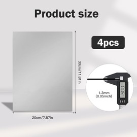 Pack of 4 ABS Plastic Plates, 30 x 20 cm Laser Blanks for Engraving, Laser Engraving Plate, Laser Engraving Material for Name Plate Front Door, Engraving Plate for DIY Cutting