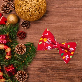 XNHIU Santa Claus Bow Tie Pre-tied Funny Bowtie Adjustable Neck Bowtie Festival Pattern Bowtie for Xmas Party