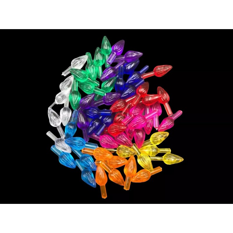 NEW Ceramic Christmas Tree Lights 50 Multicolor Small Lights Bulbs