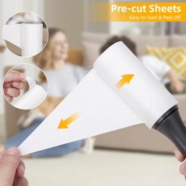 USION Lint Roller - Extra Sticky Lint Rollers for Pet Hair Removal, 300 Sheets Reusable Pet Lint Roller, 5 Extra Sticky Lint Roller Heads with 1 Handle for Clothes, Dog and Cat Lint Remover