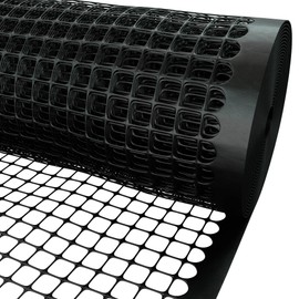 3/4" Square Mesh Plastic Fence Roll (40" x 25' - Black) - Unobtrusive 40 Inch High Temporary Garden Fencing Netting to Protect Plants, Patio, Porch, Yards and Outdoor Spaces from Deer & Animals