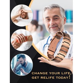 Jeracol Copper Magnetic Bracelet for Men, Men's Copper Bracelet with 3X Ultra Strength Magnets(3800 Gauss Each), Unique Folding Clasp Wristband Brazaletes with Adjustment Tool and Jewelry Gift Box