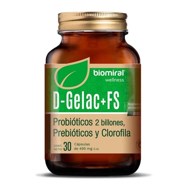 Biomiral D Gelac + Fs Prebióticos Y Clorofila 30 Caps