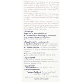 Little Remedies Saline Spray/Drops for Dry for Stuffy Noses, 1-Ounce(4 Pack)