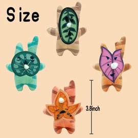 Nadou 3.9" Korok Plush,4 Pcs Koroks Plush Toy with 10 Different Replacement Face,Yahaha Plush Cute Game Merch Action Figures,Gifts for Game Fans Kids Adults