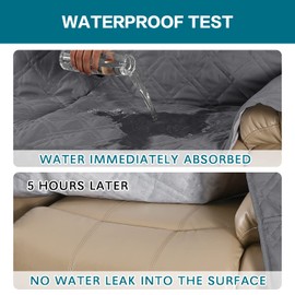 Turquoize 100% Waterproof Recliner Sofa Cover 3 Seat Reclining Couch Cover for 3 Cushion Couch Waterproof Recliner Sofa Protector Cover for Dogs Pets with Non Slip Backing and Strap (Large, Gray)
