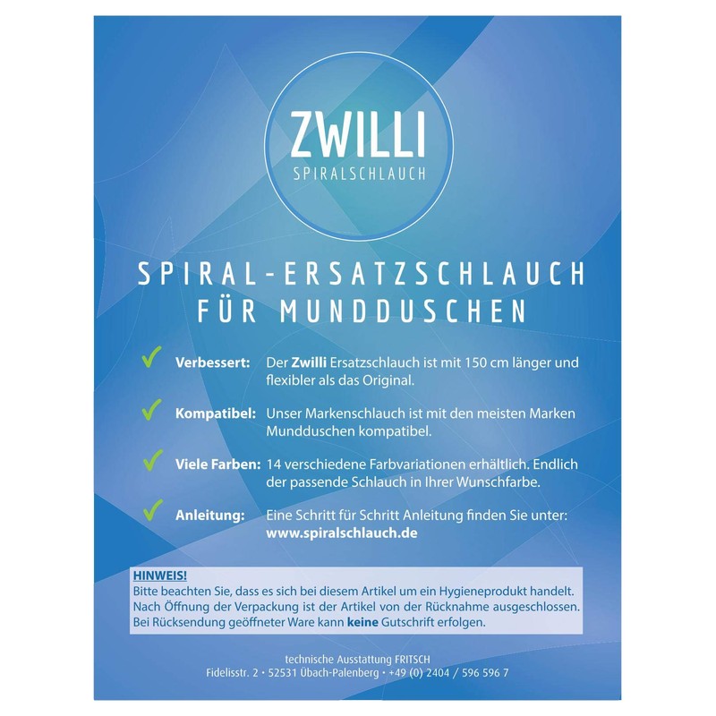 Spiral Replacement Hose for Braun Oral Irrigator (Clear)