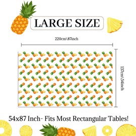 NA Pineapple Party Tablecloth, 2 Pcs Pineapple Tablecloth Pineapple Table Covers Plastic Table Cover for Aloha Tropical Summer Theme Birthday Party Decoration Fruit Theme Party Supplies, 54 x 87 in