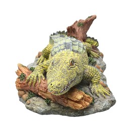 SUPVOX Aquarium Crocodile Statue Decor Realistic Crocodile Shape Fish Tank Ornament for Vibrant Aquascaping Safe Material Easy Care Adds Natural Lively Atmosphere to Your Aquarium