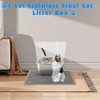 YUEPET 1 Set Stainless Steel Cat Litter Box with High