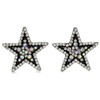 Sparkling Royal White Star Stud Post Earrings Clear Rhinestones Fashion