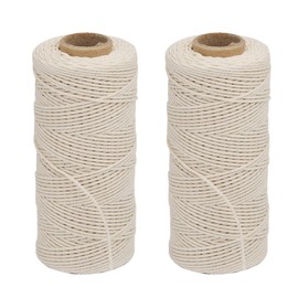 Vivifying Cotton String, 2pcs x 328 Feet Food Safe Cooking Twine for Tying Meat, Making Sausage (White)