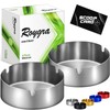 roygra roygra Ashtray 2 Pack, Stainless Steel Ash Tray for