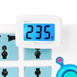 Voltímetro de enchufe DM55-1 110V 220V Hogar LCD enchufable Digital AC 80-300V Voltmete Probadores de voltaje Luz nocturna para medir el voltaje de CA para oficina/fábrica/laboratorio/hogar