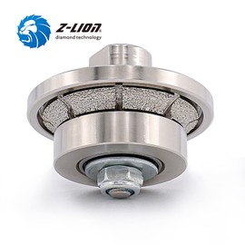 Z-LION B5 3/16" Diamond Hand Profile Wheel Router Bit Half Profiler Wheel for Granite Concrete Marble Edge with 5/8"-11 Thread