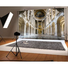 AOFOTO 10x7ft Paris Palace of Versailles Backdrop for Wedding Photography Vinyl France Museum Landmark World Heritage King's Chapel Interior Altar Tabernacle Photography Background Photo Studio Props