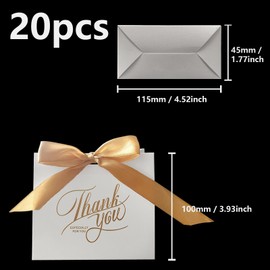ONEBO 20 Pcs Wedding Favour Boxes, Party Favour Gift Boxes,Small Candy Box with ribbon, for Birthday, Wedding, Party Favors, Mother's Day (115 x 45 x 100 mm)