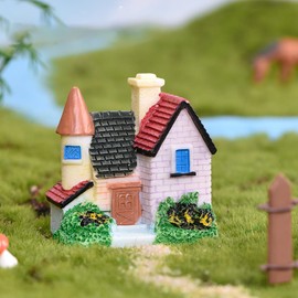 CAXUSD 4Pcs Villa Adornment Landscape Decor Model for Aquarium Garden Random Tank Accessories